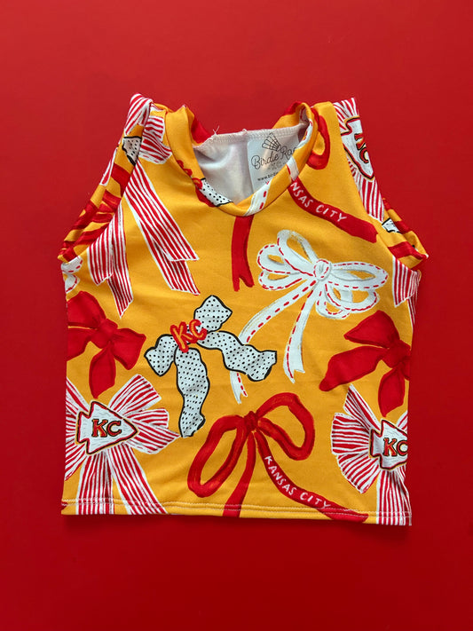 Regular Tank or One-Shoulder Tank: Yellow KC Bows