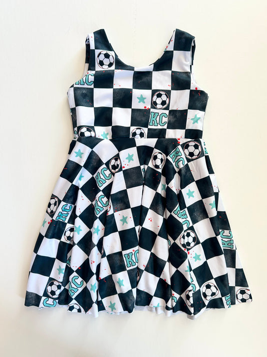 Twirl Dress: Storm Checkered