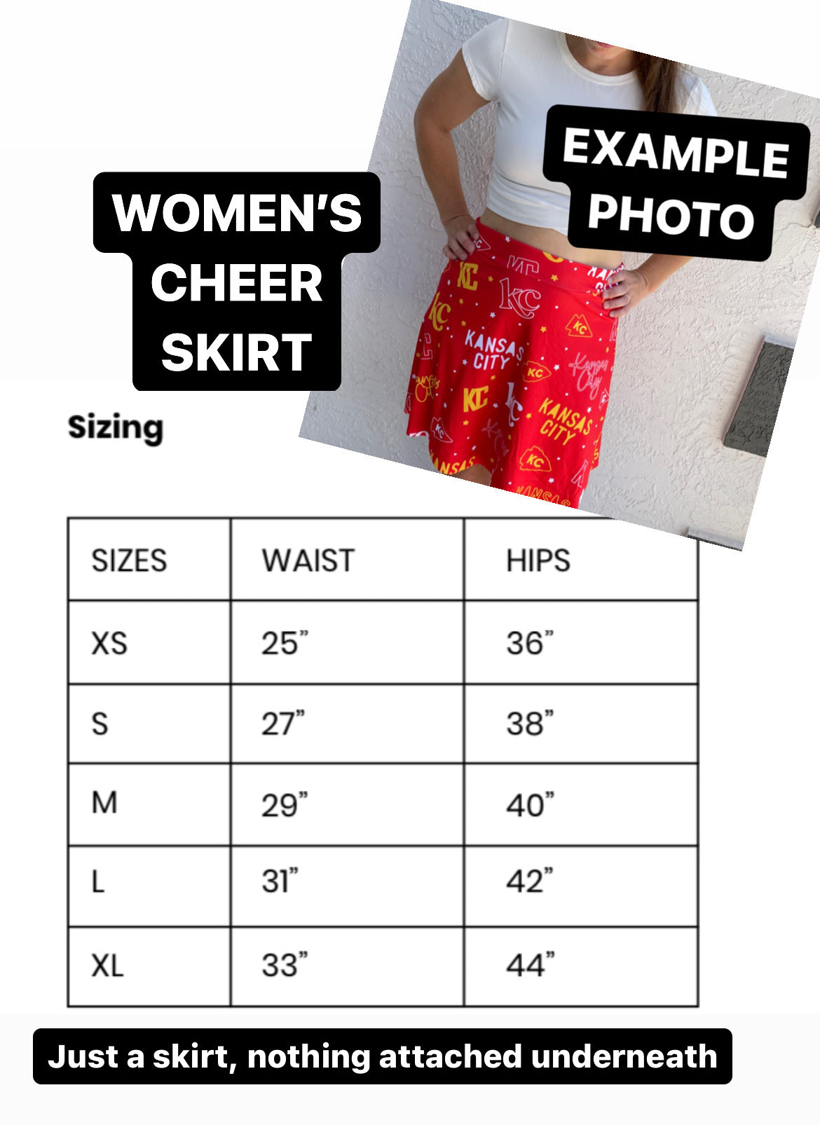 Women’s Skirt: KC Words on Red