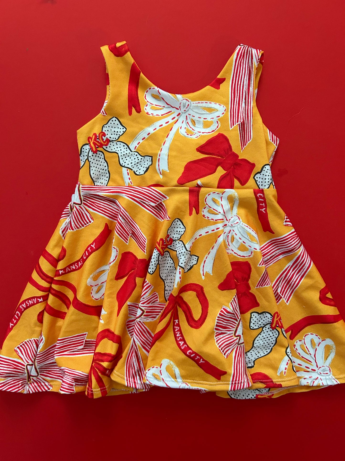 Twirl Dress: Yellow with Bows