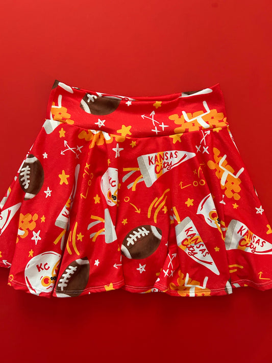 Cheer Skirt: Red KC Pennant