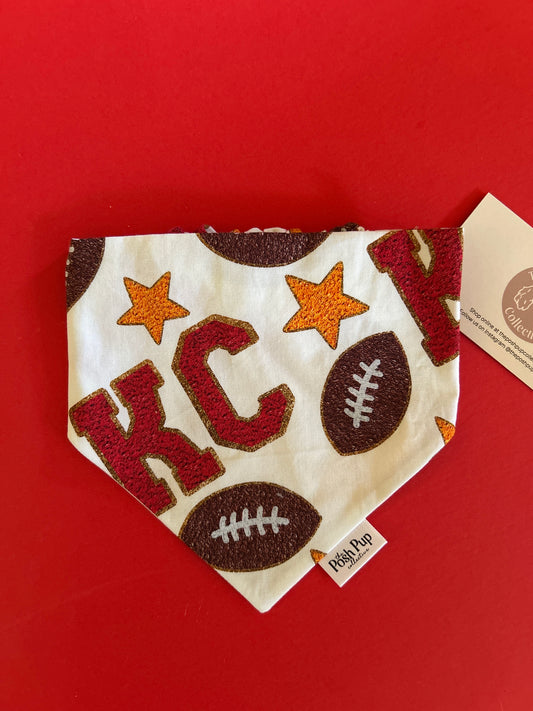Pet Bandana: White KC Glitter