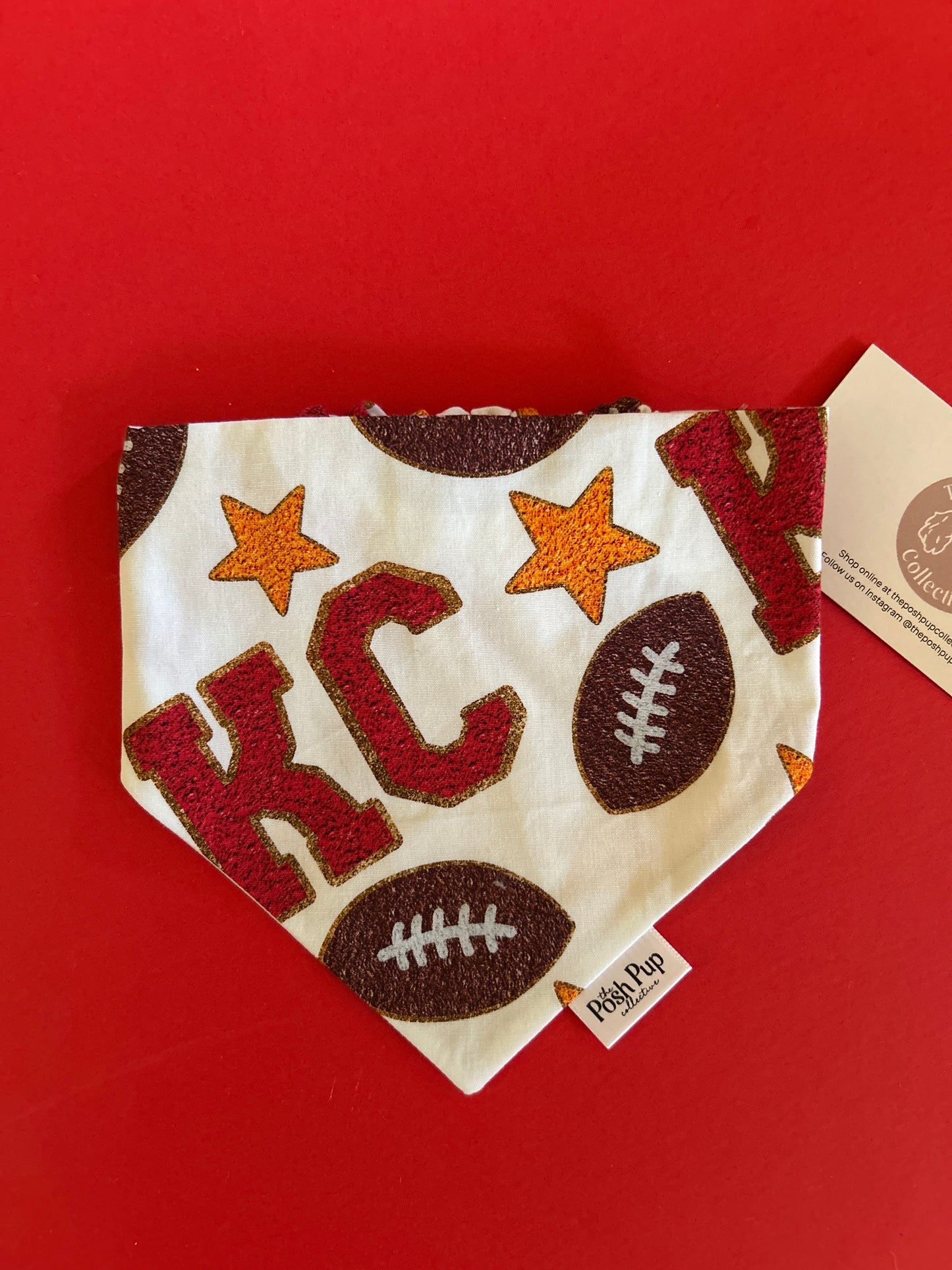 Pet Bandana: White KC Glitter