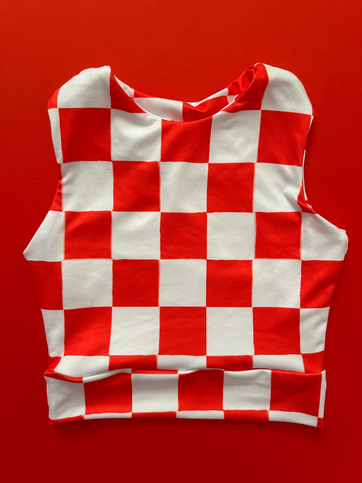 Racerback Tank for Girls: Red Checkered