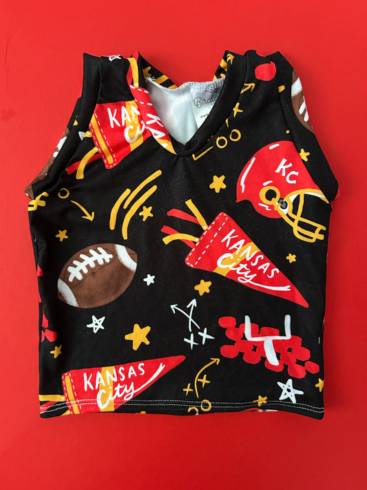 Regular Tank or One-Shoulder Tank: Black KC Pennant