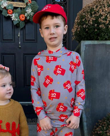 SALE: Jerseys on Gray Hoodie