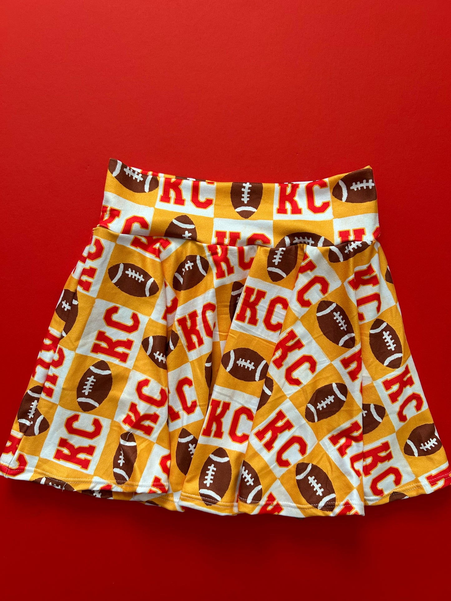 Cheer Skirt: Yellow KC Checkered
