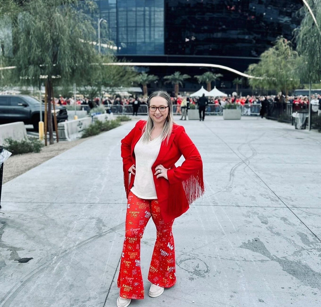 Women’s Flares: KC Words on Red