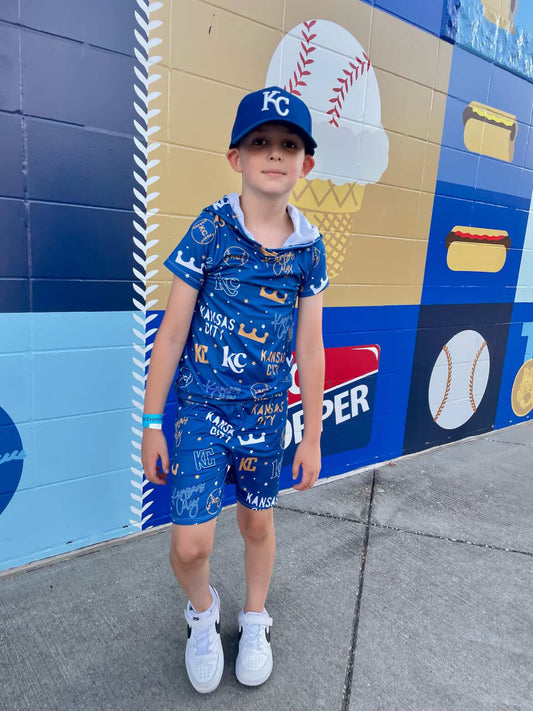 Shorts for Boys: KC Words on Blue