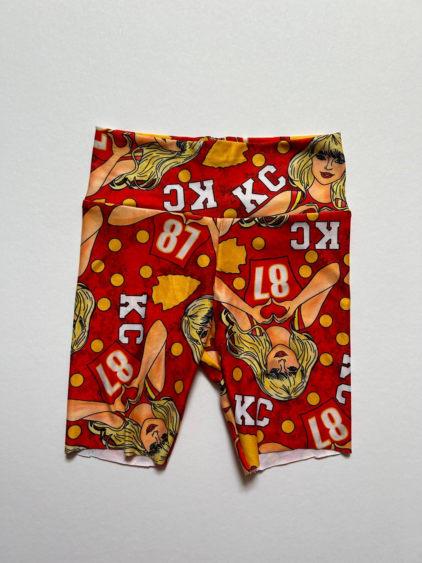Girls Biker Shorts: Taylor on Red