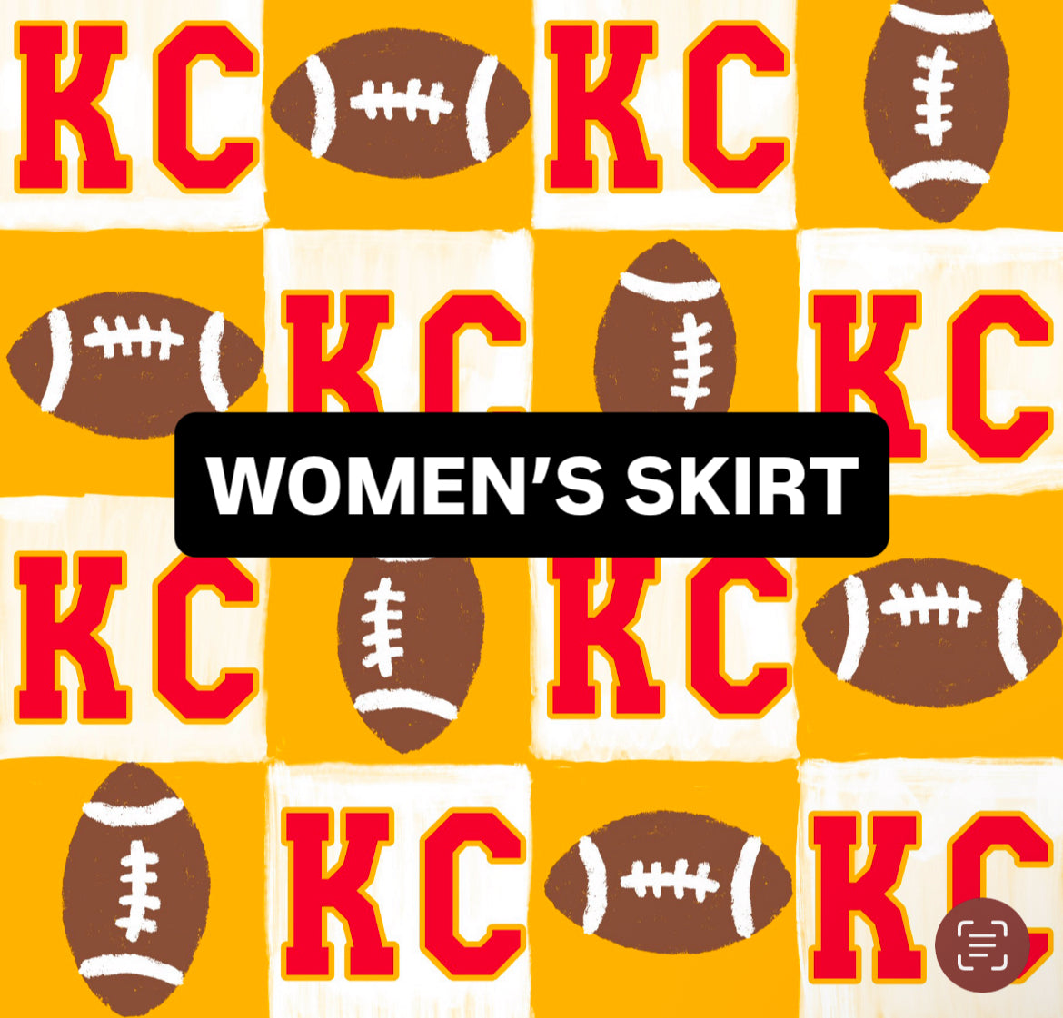 Women’s Skirt: KC Yellow Checkered