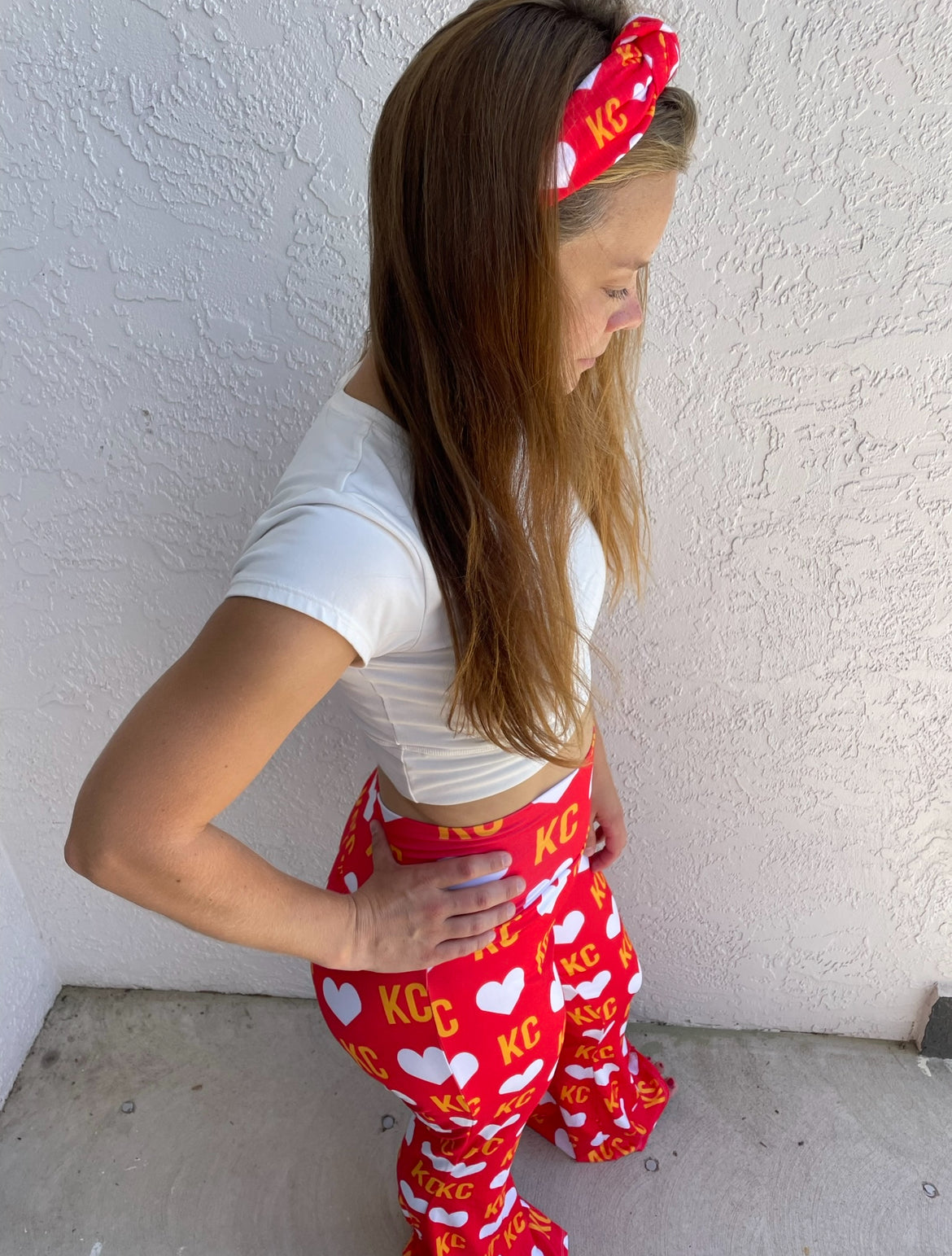 Women’s Flares: KC Heart on Red