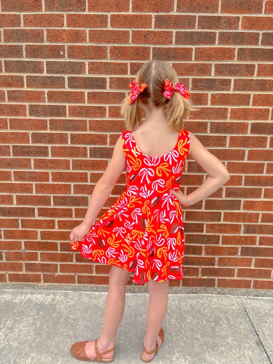 Twirl Dress: Red with Bows