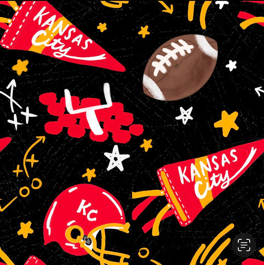 Cheer Skirt: Black KC Pennant
