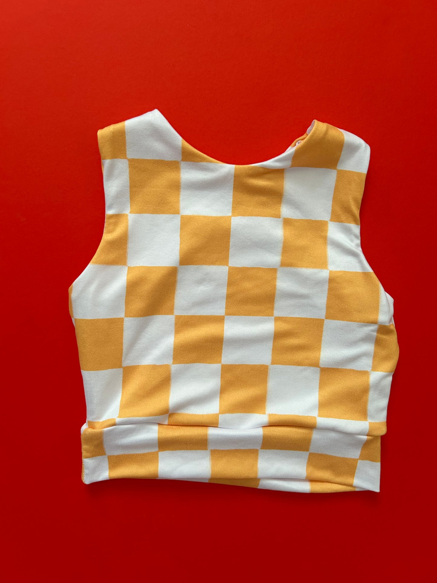 Racerback Tank for Girls: Yellow Checkered