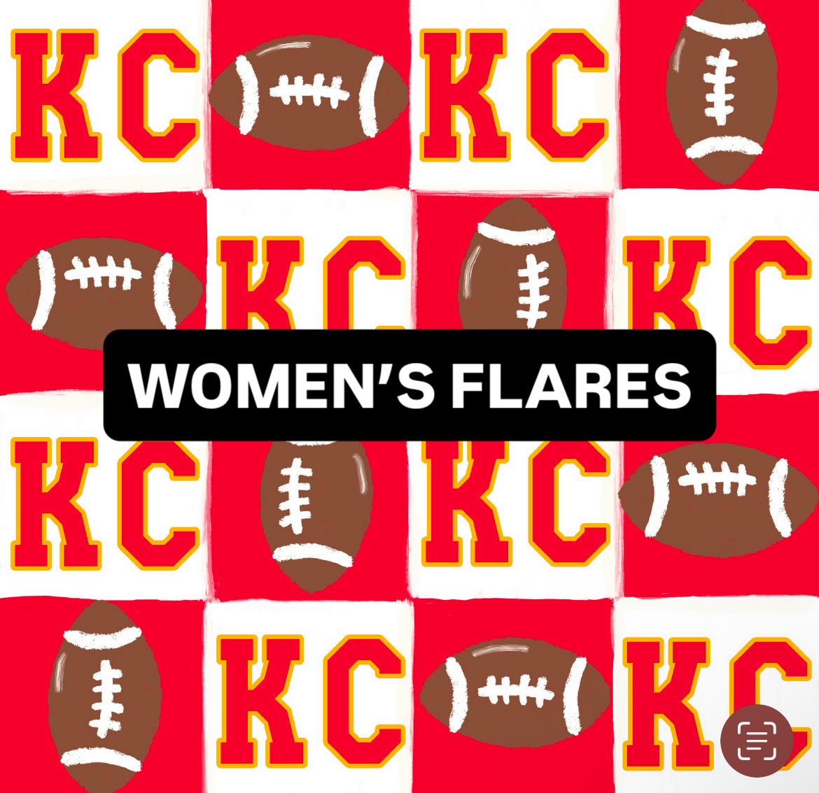 Women’s Flares: KC Red Checkered