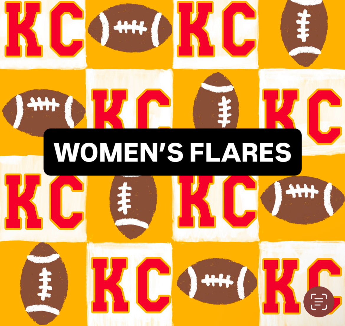 Women’s Flares: KC Yellow Checkered