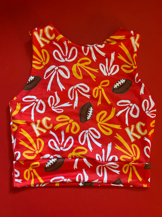 Racerback Tank for Girls: Red KC Bows