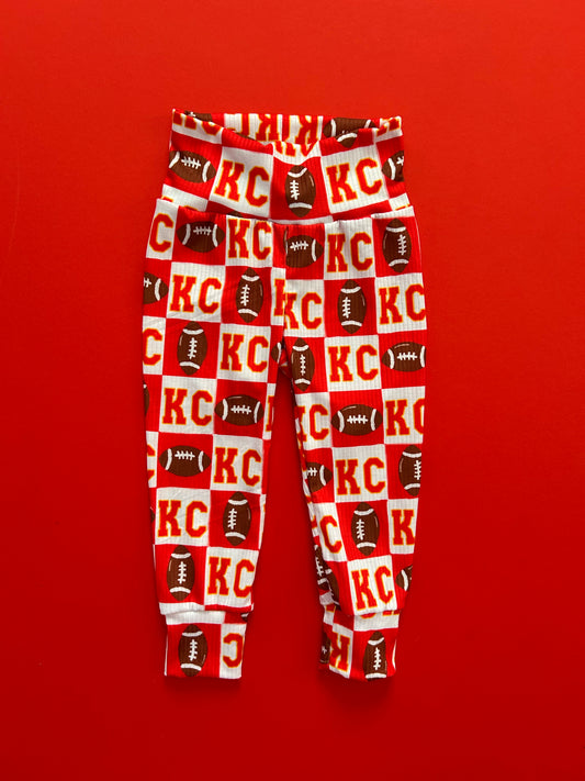 Leggings: Red Checkered