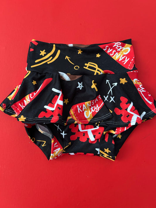 Baby/Toddler Skirt with Bummie: Black KC Pennant (Copy)