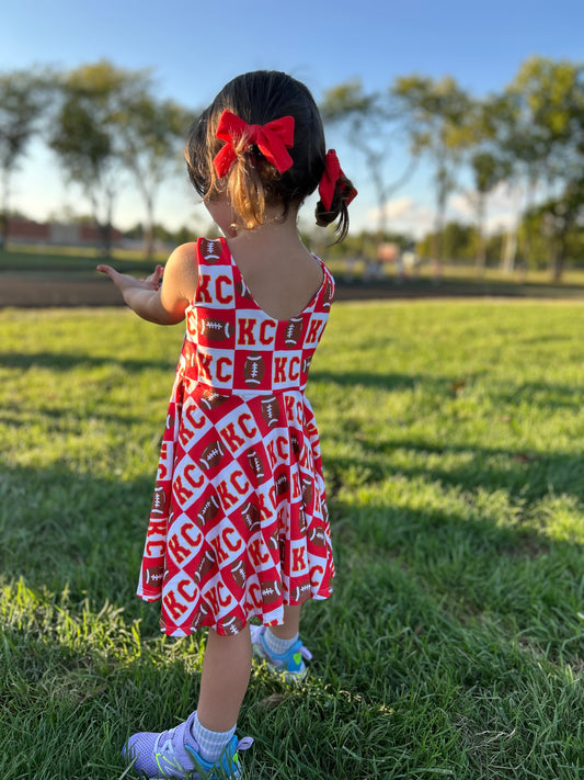 Twirl Dress: Red KC Checkered
