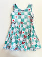 Twirl Dress: Teal Checkered
