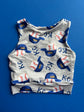 Racerback Tank for Girls: Baseball Hats on Gray