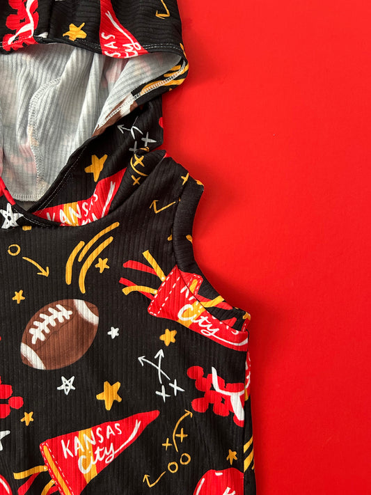Tank Hoodie for Boys: Black KC Pennant