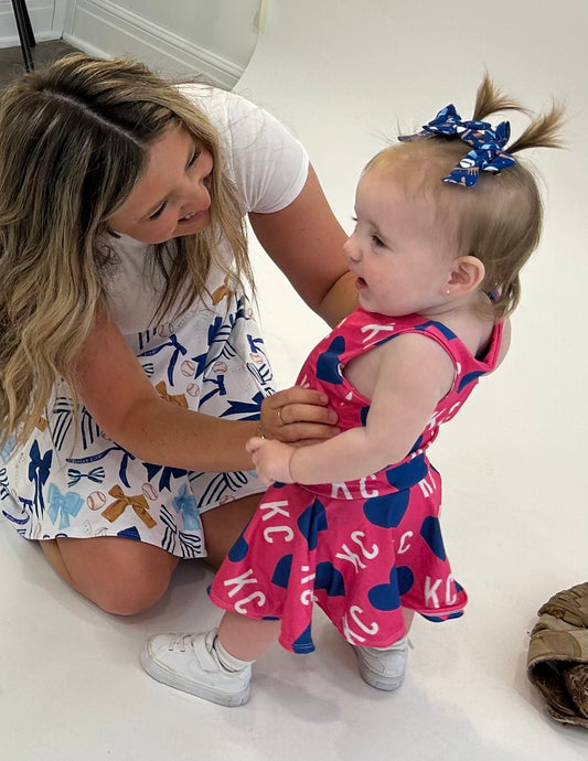 Twirl Dress: KC Heart on Pink