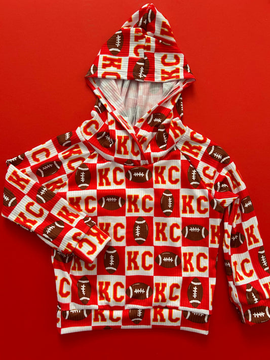 Hoodie: Red KC Checkered