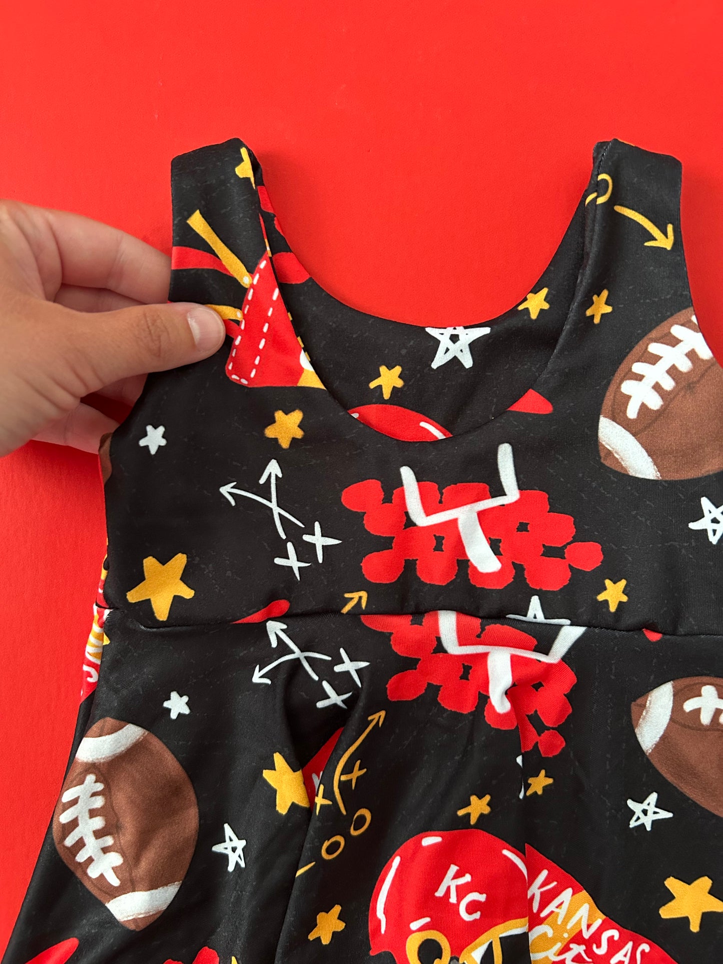Twirl Dress: Black Kansas City Pennant
