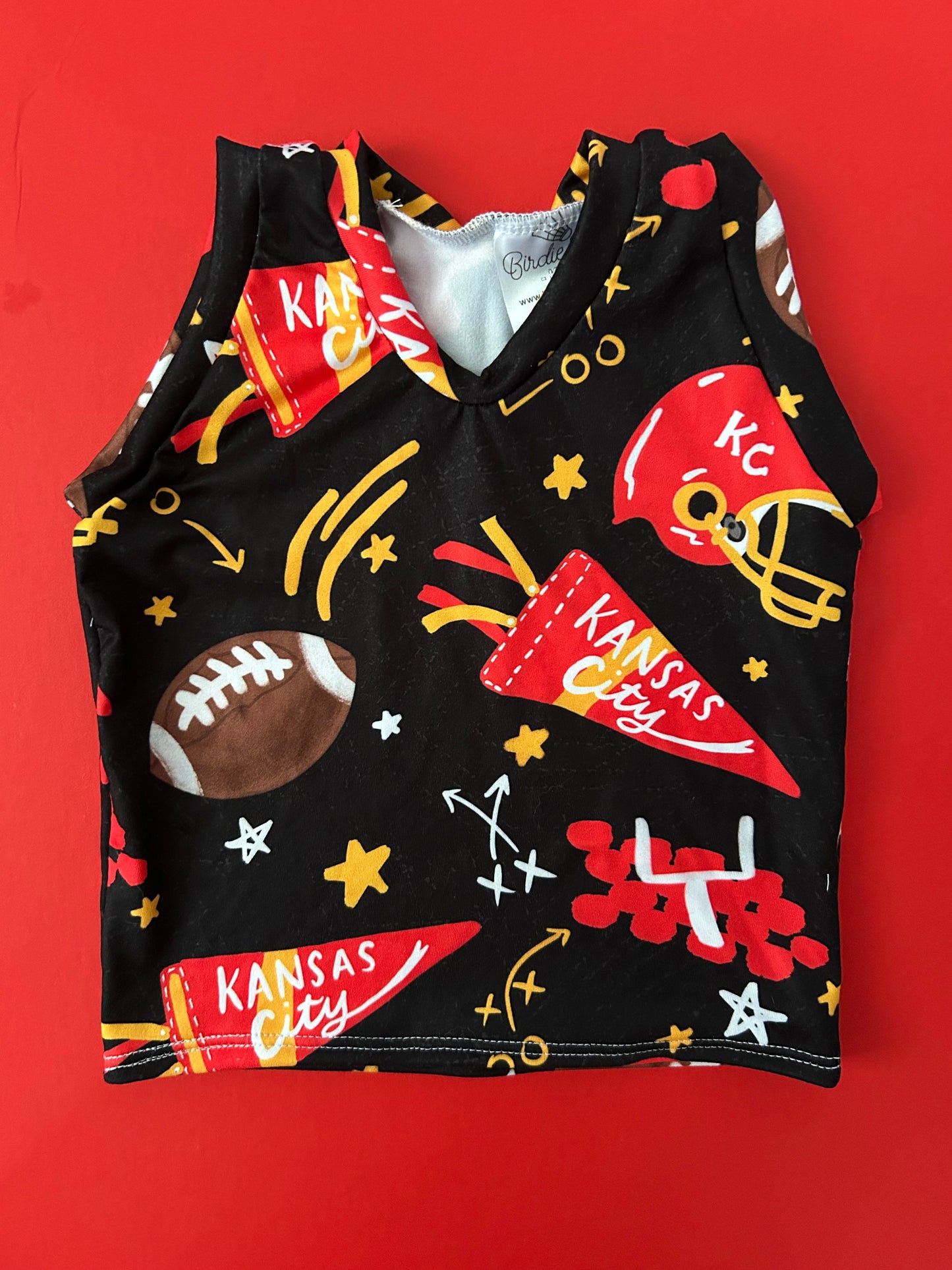 Regular Tank or One-Shoulder Tank: Black KC Pennant