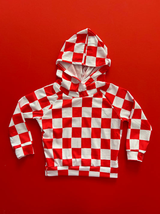 Hoodie: Red Checkered