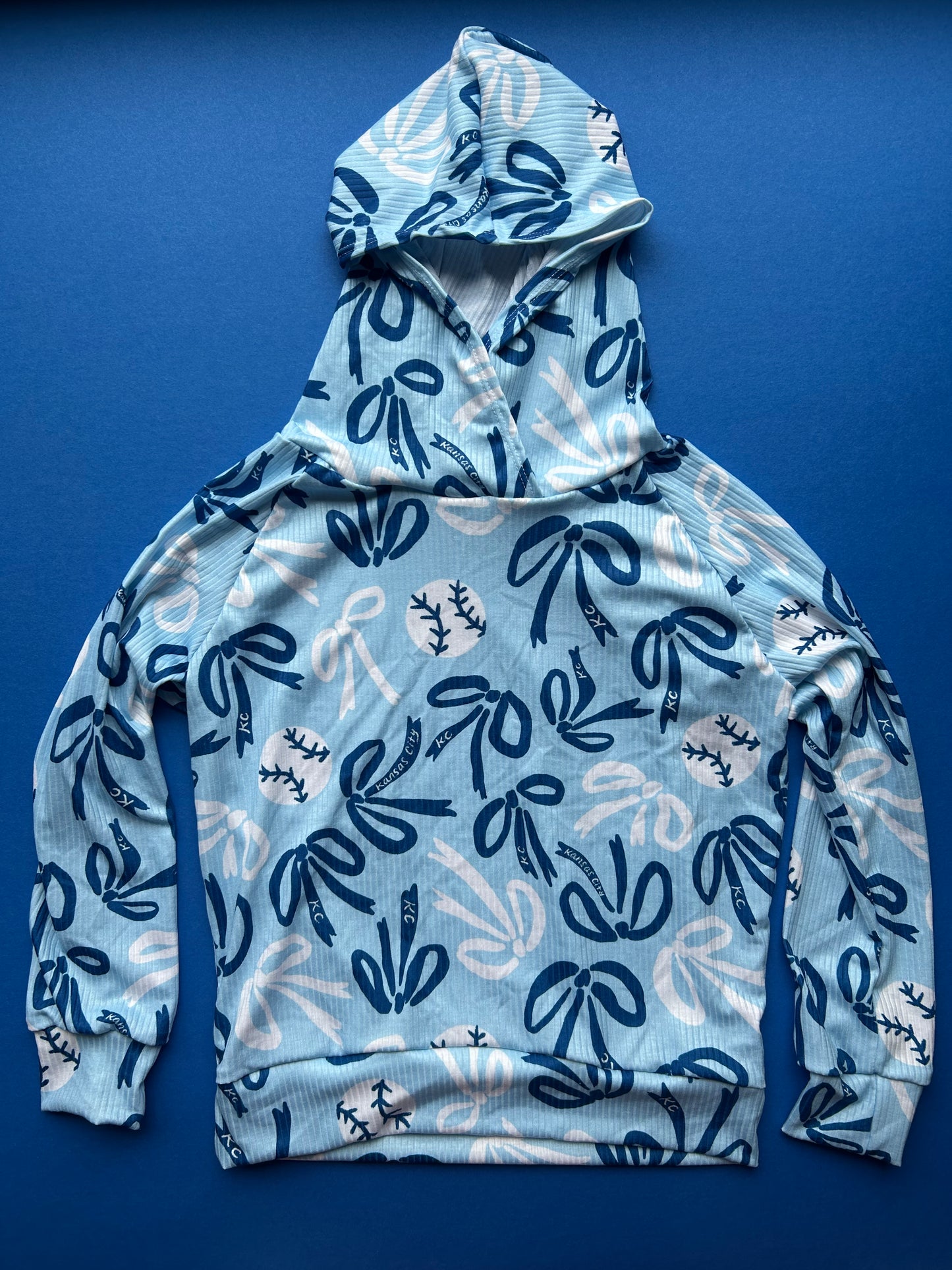 Hoodie: KC Bows on Blue