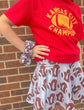 Cheer Skirt: KC Football Heart on Gray