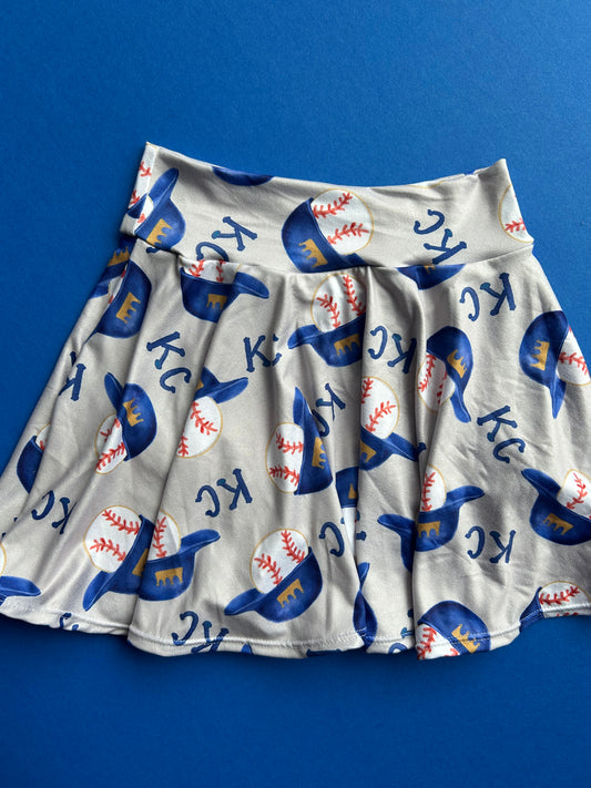 Cheer Skirt: Baseball Helmets on Gray