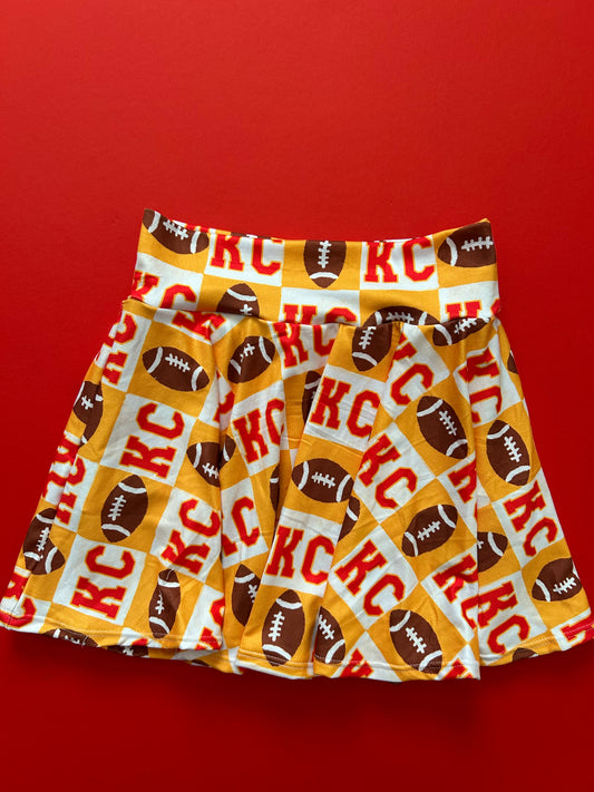 Cheer Skirt: Yellow KC Checkered