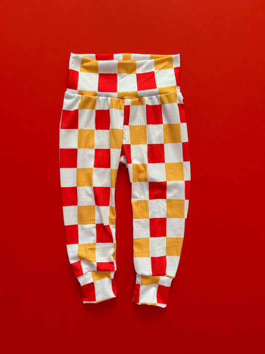 Leggings: Red & Yellow Checkered