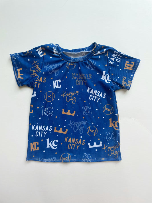 T-Shirt: KC Words on Blue