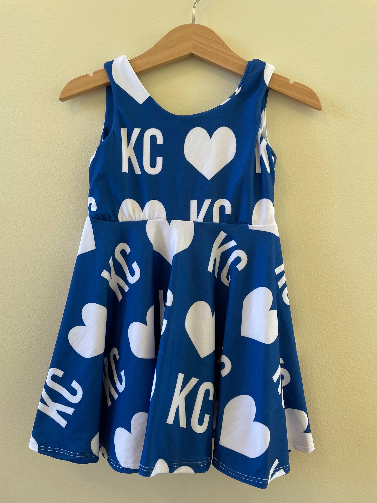 Twirl Dress: KC Heart on Blue