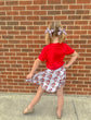 Cheer Skirt: KC Football Heart on Gray