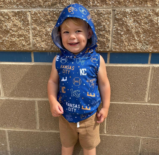 Tank Hoodie for Boys: KC Words on Blue