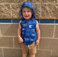 Tank Hoodie for Boys: KC Words on Blue