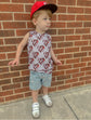 Tank Hoodie for Boys: KC Football Heart on Gray
