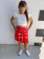 Women’s Skirt: KC Words on Red