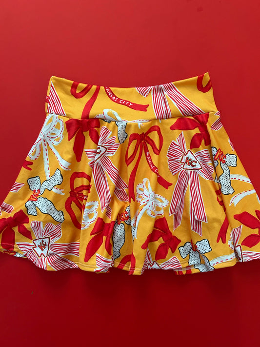 Cheer Skirt: Yellow KC Bows
