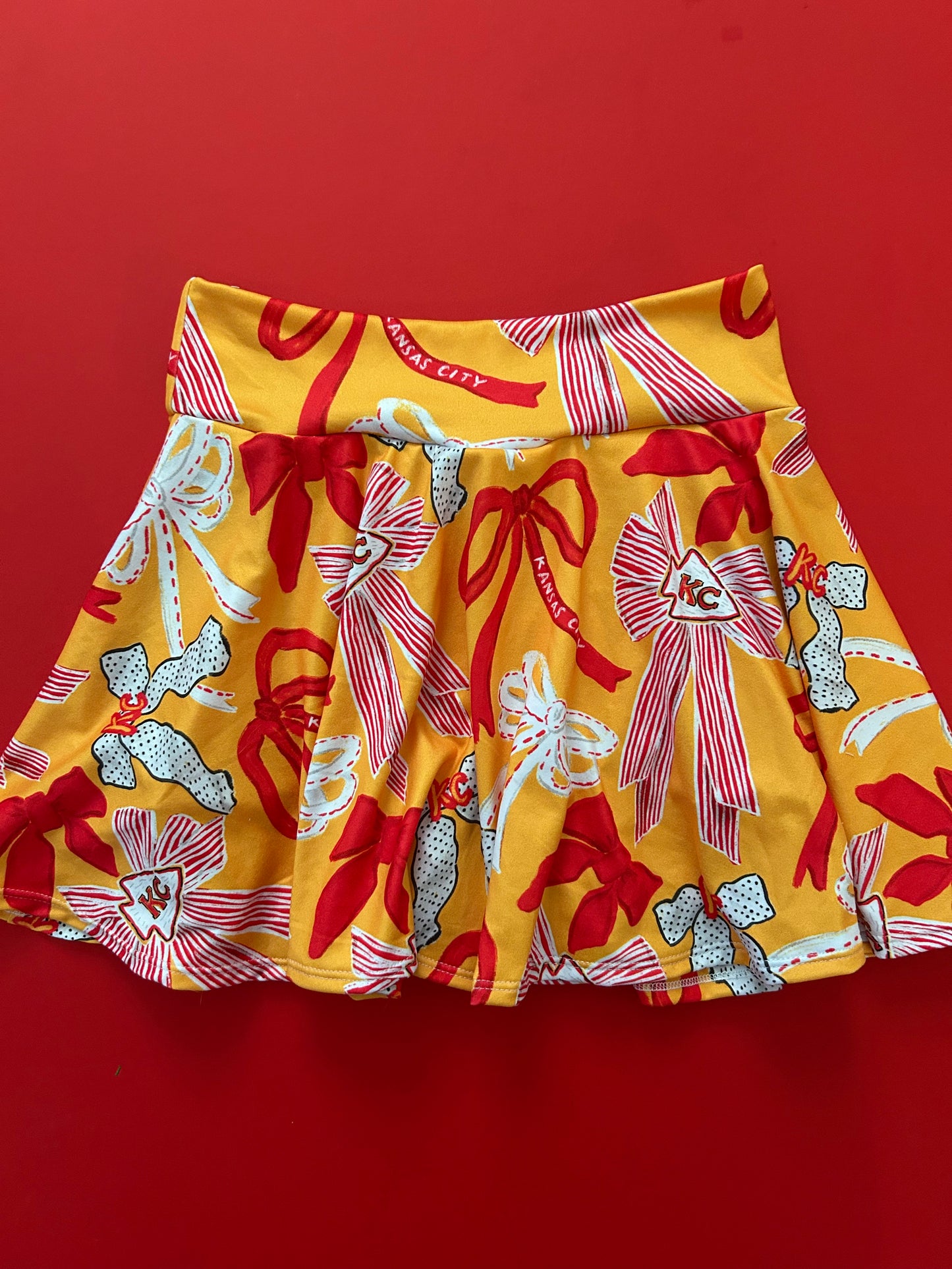 Cheer Skirt: Yellow KC Bows