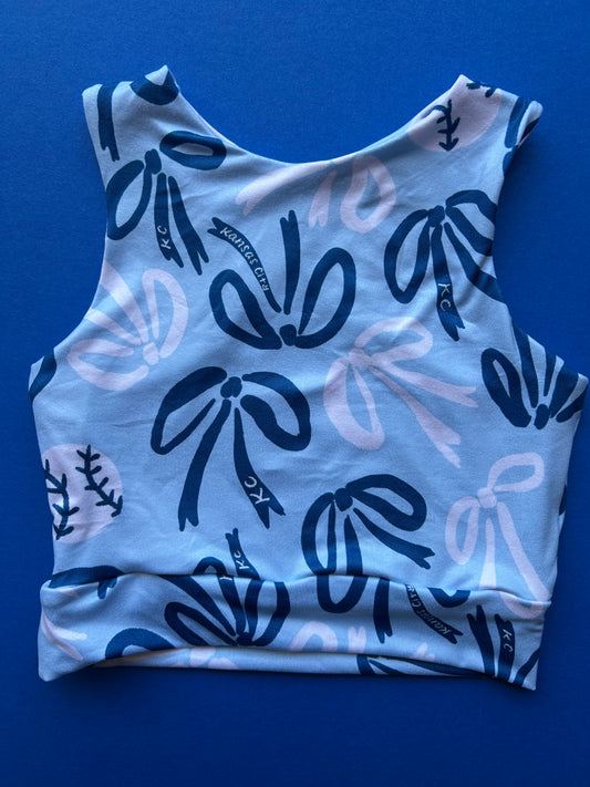Racerback Tank for Girls: KC Bows on Blue