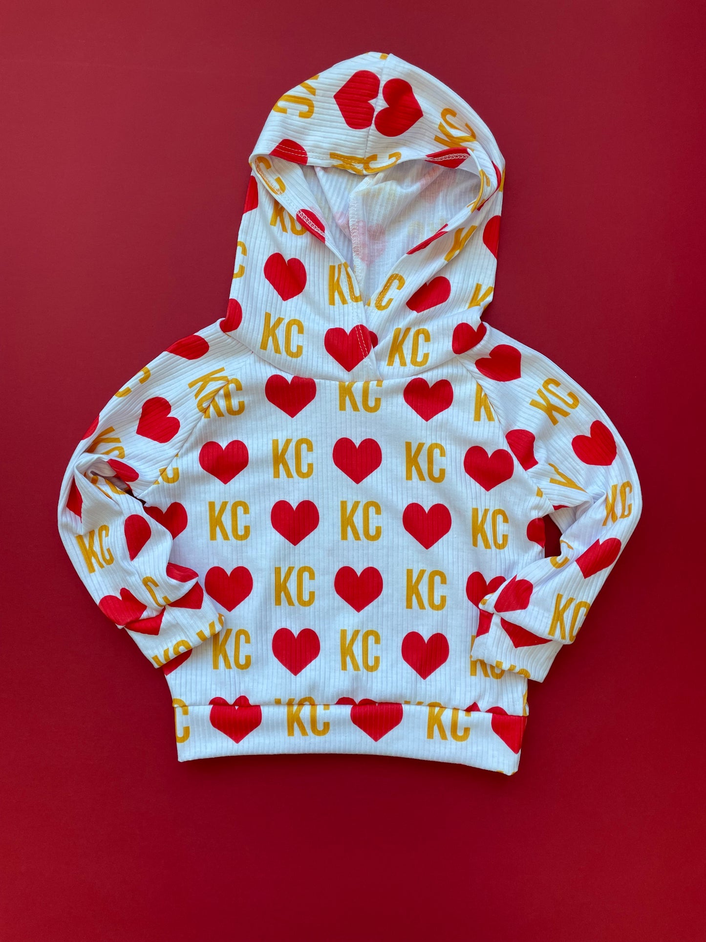 Hoodie: KC Heart on White