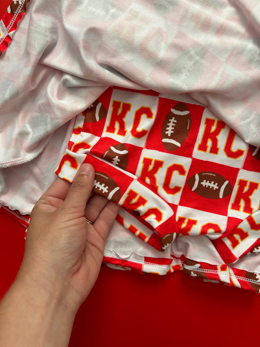 Cheer Skirt: Red KC Checkered